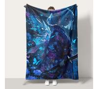 Fleece Throw Blanket,Anime Girl Soft Fuzzy Plush for Couch Sofa Or Bed, Luxury Flannel Lap Blanket, for Adults, Wife, Self