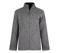 Fleep pour hommes à glissière de cardigan nourri à la toison Steh Collar Coarconal Couleur de tricot gris Veste en laine intemporelle pour toutes les saisons, pour l'intérieur et