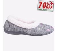 Fleet & Foster Alaska Femmes Vêtement D'Intérieur Casual Tricot Pantoufles Gris