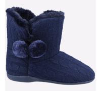 Fleet & Foster Apple Femmes Confortable Confort Doublé Tricot Chausson Slip Bleu