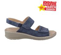 Fleet & Foster Bernice Sandale Casual En Cuir Pour Femmes Navy