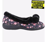 Fleet & Foster Chardonneret Élégant Femmes Cosy Confort à Enfiler Chaussons Noir