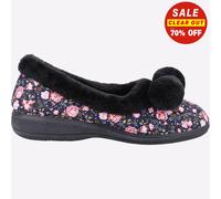 Fleet & Foster Chardonneret Élégant Femmes Cosy Confort à Enfiler Chaussons Noir