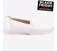 Fleet & Foster Shirley Femmes Cuir Robe Habillé Mode à Enfiler Mocassins Blanche