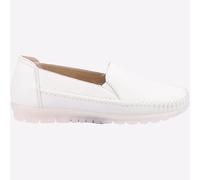 Fleet & Foster Shirley Femmes Cuir Robe Habillé Mode à Enfiler Mocassins Blanche