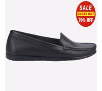 Fleet & Foster Tiggy Femmes Designer Smart Mode Mocassins Cuir Noir