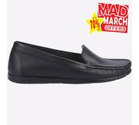 Fleet & Foster Tiggy Femmes Designer Smart Mode Cuir Mocassins Noir