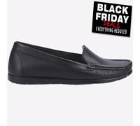 Fleet & Foster Tiggy Femmes Designer Smart Mode Mocassins Cuir Noir