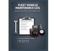 Fleet Vehicle Maintenance Log: Commercial Service Records & DOT Compliance Tracker: 100 Detailed Inspection Pages for Trucks, Vans & Equipment | PM Schedule Manager with Cost Analysis