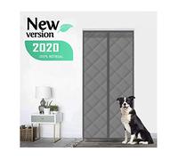 Flei Moustiquaire Porte Magnétique 180x230cm, Porte Magnétique Isolant Thermique, Adsorption magnétique Pliable Imperméable, pour Le Salon/Porte Patio - Gris