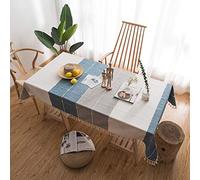 Flei Nappe Lin 105 x 160 cm Nappe de Lin en Coton, Contre la poussière Facile à Nettoyer Résistance à la Chaleur Résistant à l'huile, Convient à la terrasse,à la Cuisine - épisser