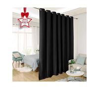 Flei Rideau 100x190cm(L x H), Rideaux Velours Opaques, Isolation Thermique Installation Facile Anti Moisissure Antibactérien, pour Chambre d'enfants - Noir 1 Pièces