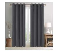 Flei Rideau de Fenêtre 140x210cm(L x H), Rideaux Velours Opaques, Isolation Thermique Installation Facile Anti Moisissure Antibactérien, pour Chambre d'enfants - Gris foncé 1 Pièces