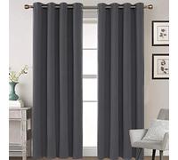 Rideau d'occultation 160x240cm(L x H), Tissu Occultant pour Rideau, Isolant Thermique Installation Facile Anti Moisissure Antibactérien, pour Salon Chambre Décoration - Gris foncé 2 Pièces