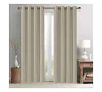 Flei Rideau Fenetre 100x190cm(L x H), Rideaux Velours Opaques, Isolement Thermique Installation Facile Anti Moisissure Antibactérien, pour Chambre Salon - Beige 1 Pièces