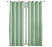 Flei Rideau Thermique, Draperies à Oeillets pour Décoratif Fenêtre Convient pour Salon Décoration de Fenêtre-100x180cm-Vert Feuille-(L x H) Lot de 1