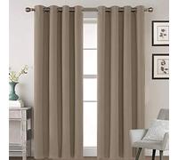 Rideaux Occultants Isolants 100x150cm(L x H), Rideau Polyester, Isolation Thermique Installation Facile Anti Moisissure Antibactérien, pour Chambre, Salon, Bureau - Brown 2 Pièces