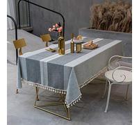 Flei Simple Nappe Rectangulaire 90x160cm, Nappe Antitaches, Contre la poussière Facile à Nettoyer Anti Fading Durable, pour Pique Nique d'intérieur ou extérieur - Gris