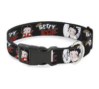 Fleischer Studios, Inc. Collier pour chien avec boucle en plastique Betty Boop Ange et diable Poses avec texte Noir/blanc/rouge 21,6 à 30,5 cm de large
