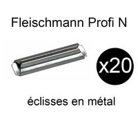 FLEISCHMANN 20x éclisses en métal voie Profi N - FLEISCHMANN 9404