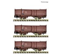 Fleischmann 6660158 N 3 pièces Ensemble: Wagons de marchandises ouverts, dr