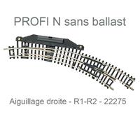 Aiguillage enroulé, électrique, à droite Fleischmann 22275 (N) Voie Fleischmann (sans ballast) 1 pc(s)