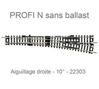 Aiguillage encastré, à droite Fleischmann 22303 (N) Voie Fleischmann (sans ballast) 1 pc(s)
