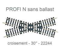 FLEISCHMANN Croisement 104,2mm 30° - Profi sans ballast - N 1/160 - FLEISCHMANN