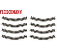 Fleischmann N 9120-S Voie courbe rayon 1, 45° (8 pièces) - NEUF