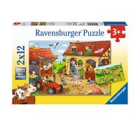 Ravensburger - Puzzle Enfant - Puzzles 2x12 p - Le Travail à la Ferme - Dès 3 Ans - 07560