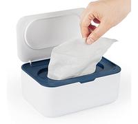 Flenpptly Distributeur de lingettes pour bébé, étui à lingettes pour bébé, garde les lingettes fraîches, antidérapant, facile à ouvrir et à fermer (bleu)