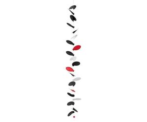 Flensted Mobile en plastique avec feuilles tourbillonnantes, en blanc, noir et rouge, dimensions : 170 x 30 cm, 141L