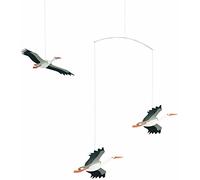 Flensted Mobiles – Mobile Lucky Storks – Motif cigogne – Gris