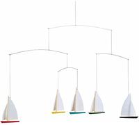 Flensted Mobiles Dinghy Regatta 5 Mobile, acier, multicolore, 35 x 65 cm