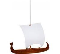 Flensted Mobiles - Mobile Viking 1 en teck et papier blanc et marron 7 x 5 cm