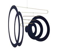 Flensted Mobiles Mobile en carton SuperSonic Midnight Bleu nuit 25 x 25 cm 162B