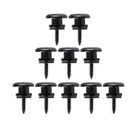 FLEOR 10 pièces sangle de guitare en métal champignons tête bouton sangle serrures broches d'extrémité avec vis de montage pour pièces de basse de guitare électrique acoustique, noir