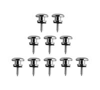 FLEOR 10 pièces sangle de guitare en métal champignons tête bouton sangle serrures broches d'extrémité avec vis de montage pour pièces de basse de guitare électrique acoustique, chrome