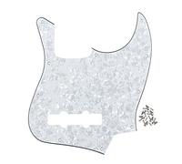 FLEOR 10 trous JB Bass Pickguard 4Ply Scratch Plate sans encoche Truss Rod pour Standard 4 Cordes Modèle JB Bass Guitare, Blanc Perle