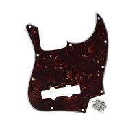 FLEOR 10 trous JB Bass Pickguard 4Ply Scratch Plate sans encoche Truss Rod pour USA/Mexicain Standard 4 Cordes Modèle JB Bass Guitare, Écaille de Tortue Brune