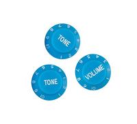 FLEOR 2T1V boutons de commande de guitare ST 2 tons 1 volume lettre blanche pour pièces de guitare électrique Fender, bleu ciel
