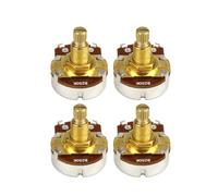 FLEOR 4 pièces pleine grandeur B250K Potentiomètre conique linéaire Pots de contrôle du Volume de tonalité de guitare L18mm, arbre fendu Long en cuivre plaqué or