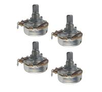 FLEOR 4 pièces Potentiomètre conique linéaire pleine taille B250K, pot de contrôle du Volume de tonalité de guitare avec baïonnette L15mm, arbre fendu moleté court