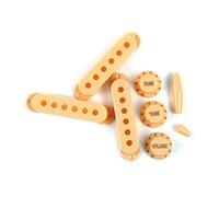 FLEOR 50/52/52 mm ST Couvertures de pick-up et 2 tonalités 1 Contrôle du volume Boutons en plastique Set 5 Interrupteur Tip (Cross style) et Whammy Bar Astuce pour STcaster, Crème
