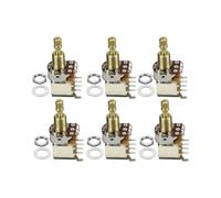 FLEOR 6PCS B500K Potentiomètre d'interrupteur Push Push Bounce Potentiomètre à cône linéaire Long arbre en cuivre fendu pour Guitare Electrique Bass Volume/Tone Controls