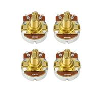 FLEOR 8 pièces Potentiomètre A500K B500K pleine grandeur Pots de contrôle du Volume de tonalité de guitare L18mm, arbre fendu Long en cuivre plaqué or (lot de 4A4B)