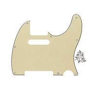 FLEOR 8 Trous 3 Plis crème TL Pickguard Plaque de Protection de Trou de Cou à Bobine Simple avec vis de Montage pour Remplacement de Plaque de TL Te Standard US/Mexicain