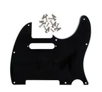 FLEOR 8 Trous 3 Plis Noir TL Pickguard Plaque de Protection de Trou de Cou à Bobine Simple avec vis de Montage pour Remplacement de Plaque de TL Te Standard américain/Mexicain