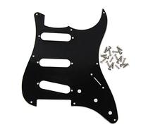 FLEOR 8 trous SSS ST Pickguard guitare électrique Scratchplate avec vis pour Vintage Style ST Guitar Parts, 3 plis noir/blanc/noir