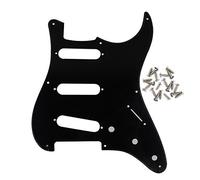 FLEOR 8 trous SSS ST Pickguard guitare électrique Scratchplate avec vis pour Vintage Style ST Guitar Parts, 1 pli noir